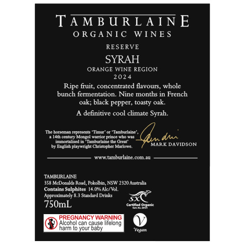 2024 Reserve Orange Syrah