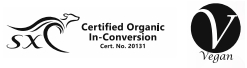Certified Organic In-Conversion, Vegan Friendly